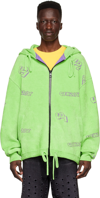 We11 Done Green Viscose Jacket In Lime