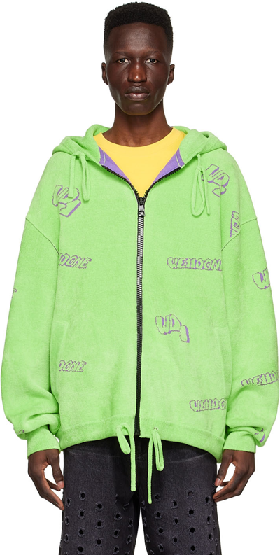 We11 Done Green Viscose Jacket In Lime