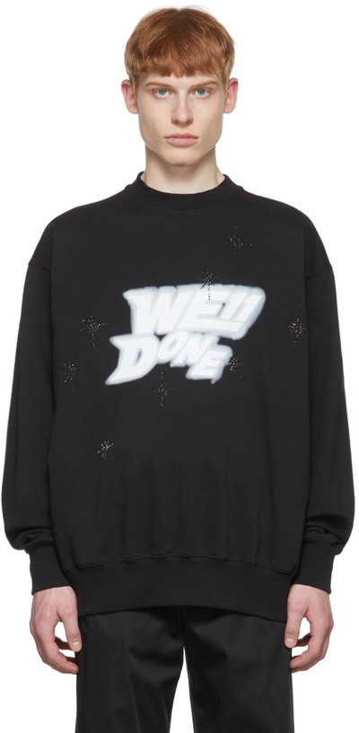 We11 Done Black Cotton Sweatshirt