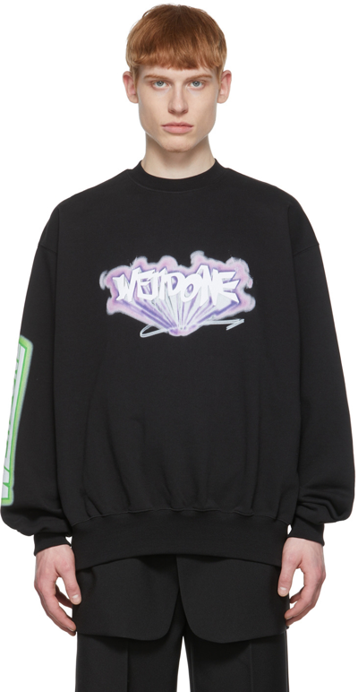 We11 Done We11done Graffiti Logo Sweatshirt In Black (black)