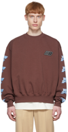 WE11 DONE BROWN COTTON SWEATSHIRT