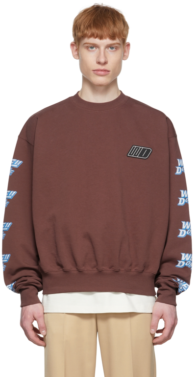 We11 Done Brown Cotton Sweatshirt