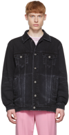We11 Done Black Denim Jacket In Wash Black