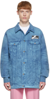 We11 Done Blue Denim Jacket In Blue