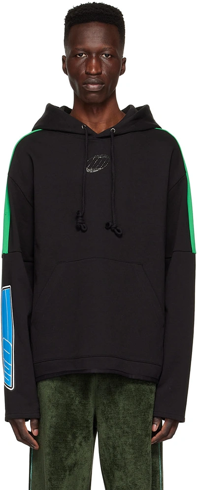 We11 Done Black Cotton Hoodie