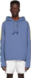 We11 Done Purple Cotton Hoodie In Navy