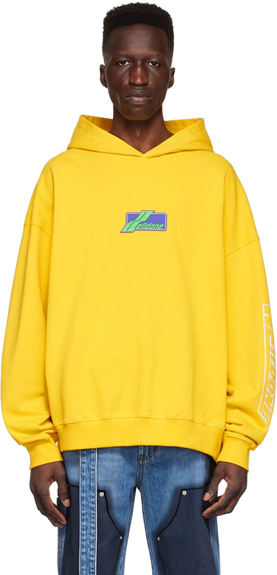 We11 Done Yellow Cotton Hoodie