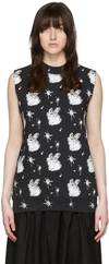 We11 Done Black Cotton Tank Top In Black