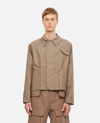 Fendi Asymmetric-hem Shirt Jacket In Beige