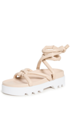 Simkhai Nava Platform Lace Up Sandals In Biscotti White