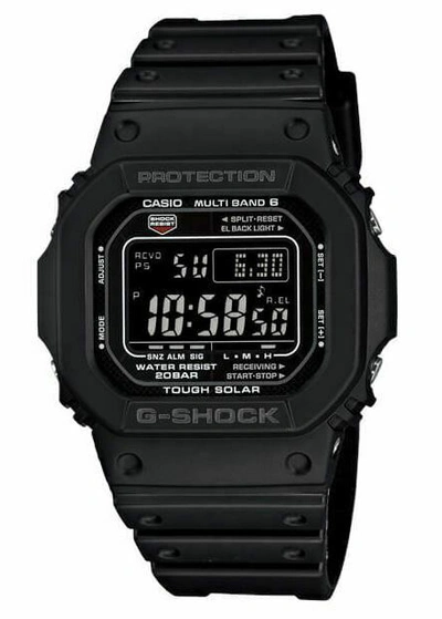 Pre-owned Casio G-shock Solar Digital Multi-band World Time Men's 46mm Watch Gw-m5610-1b In Black