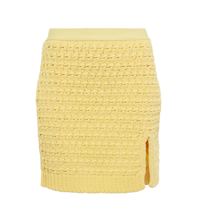 Bottega Veneta High-waisted Knitted Skirt In Yellow
