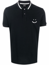 Ps By Paul Smith Cotton Happy Logo Polo Shirt In Nero