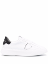 Philippe Model Temple Veau Leather Sneakers In Bianco