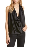 RAMY BROOK CONVERTIBLE STRETCH SILK CHARMEUSE TOP