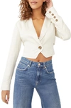 Free People Got Your Back Lace-up Back Crop Blazer In Bone
