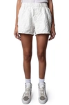 ZADIG & VOLTAIRE PAX CRUMPLED LEATHER SHORTS