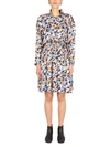 Kenzo Abstract-print Drawstring-waist Midi Dress In Multicolor