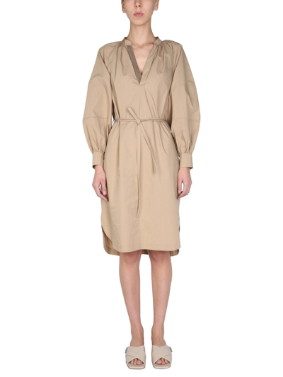 Brunello Cucinelli Dress With Jewel Detail In Dove