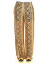 Gcds Sequin-embellished Snakeskin-print Trousers In Yellow