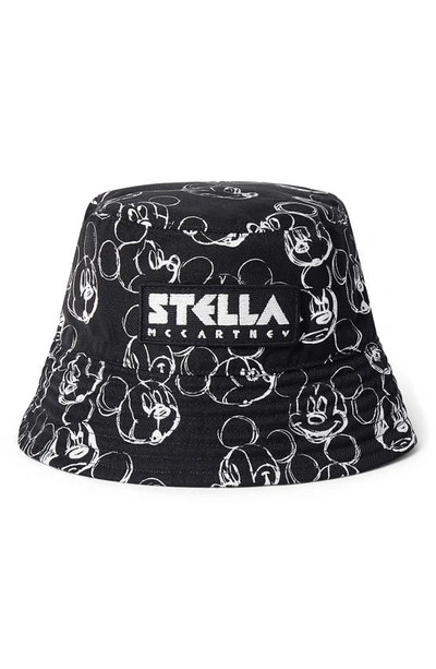 Stella Mccartney Black Fantasia Mickey Print Organic Cotton Bucket