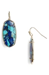 Kendra Scott Faceted Illusion Stone Drop Earrings In Bronze Vein Lapis