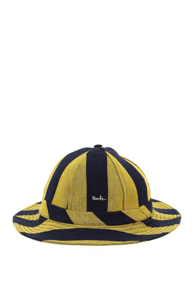 Bode Embroidered-logo Panelled Bucket Hat In Blue,yellow