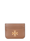 Tory Burch Logo Plaque Card Holder In Brown