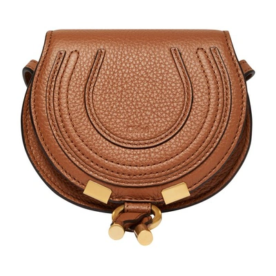 Chloé Mini Marcie Leather Crossbody Bag In Brown