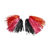 La Doublej Fringe Earrings In Multicolor Rosa Arancio Nero
