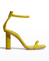 Natori Glow Nappa Leather Block Heel Sandal In Citron