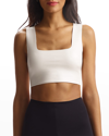 Commando Faux Leather Crop Top In White