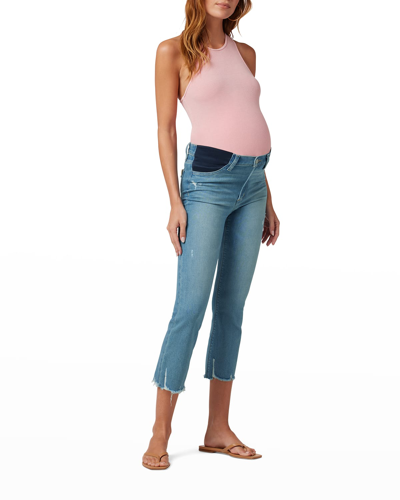 Joe's Jeans Maternity The Callie Distressed Cropped Bootcut Jeans In Nettle