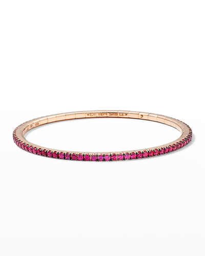 Ex-tensible Rose Gold Stretch Ruby Tennis Bracelet