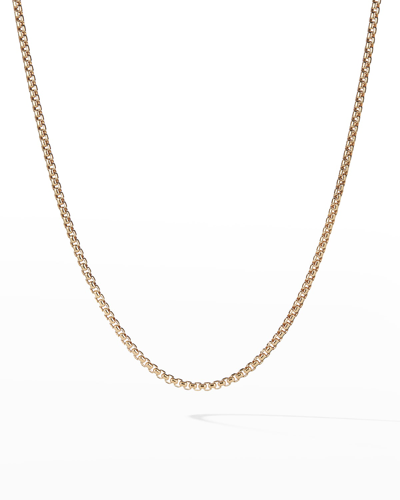 David Yurman 2.7mm Small Box Chain Necklace In 18k Gold