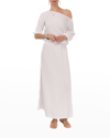 Everyday Ritual Aria Drawstring Cotton Gauze Maxi Skirt In White