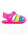 Ugg Kid's Kolding Caged Grip-strap Sandals, Baby/toddlers In Pnk Rainbow