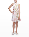 Marchesa Notte Mini Kids' Girl's 3d Embroidered Floral Dress In Ivory