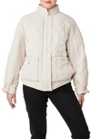 SANCTUARY DRAWSTRING QUILTED JACKET WITH REMOVABLE HOOD