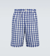 Jacquemus Le Short Gelati Pleated Shorts In Navy Checks