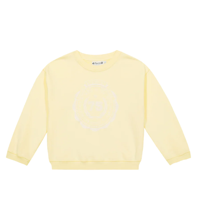 Bonpoint Kids' Aimery Embroidered Cotton Sweater In Yellow