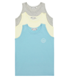 Bonpoint Athis Set Of Three Cotton-blend Tank Tops In Upb Bleu