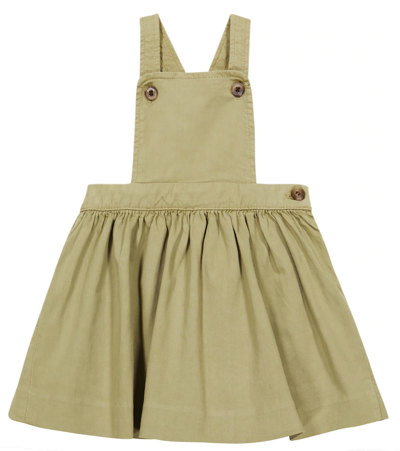 Bonpoint Baby Anise Denim Dungaree Dress In Lichen