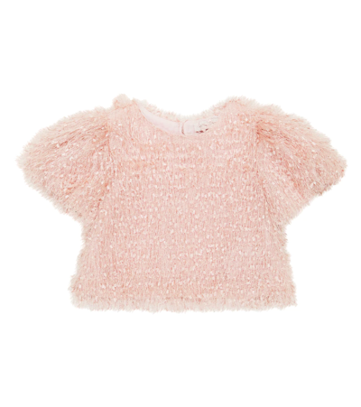 Monnalisa Teen Tassel Crop Top In Pink