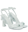 Palm Angels Leather Palm Tree Sandals In Baby Blue