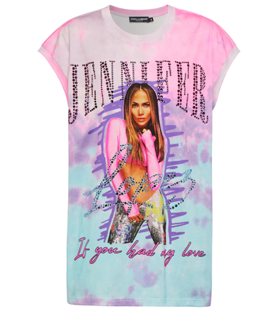 Dolce & Gabbana Multi-colored J.lo Jersey T-shirt With Embellishment In Multicolor