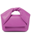 Jw Anderson Nano Twister Leather Clutch-on-chain In Purple