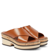 Chloé Brown Laia Platform Slip-on Leather Sandals