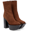 Peter Do Everyday Suede Zip Platform Booties In Brown
