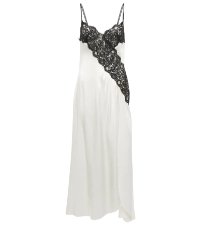 Rodarte Women's Lace-trimmed Silk Satin Slip Dress In Off White | ModeSens